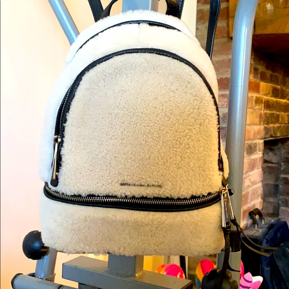 COPY - Michael Kors shearling with leather trim backpack